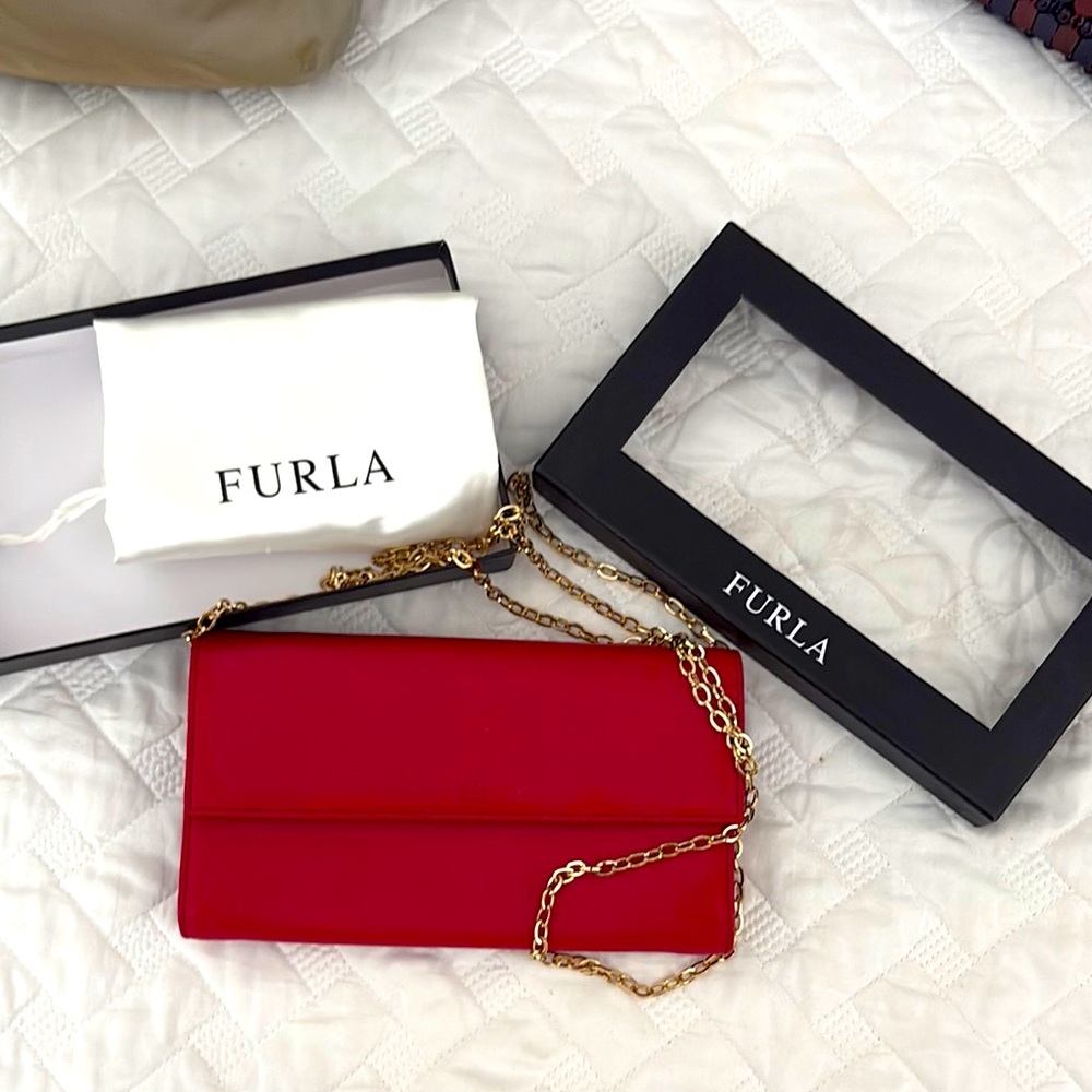 Furla Red Chain XL Flight Wallet/Purse